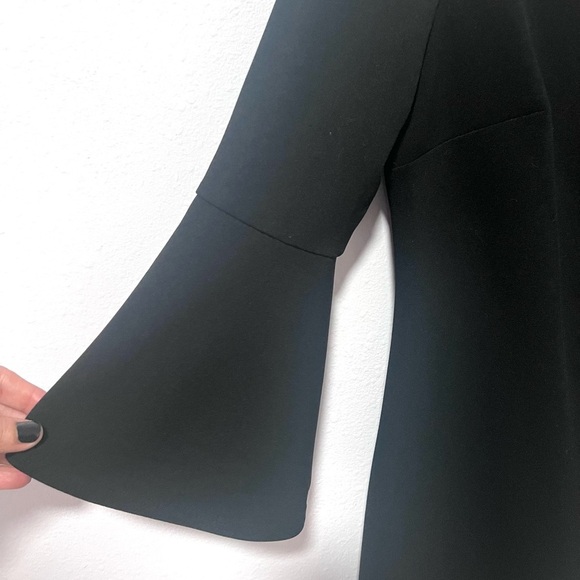 NEW Black Sheath Dress with Bell Sleeves and Crew Neck 4P - Picture 3 of 5